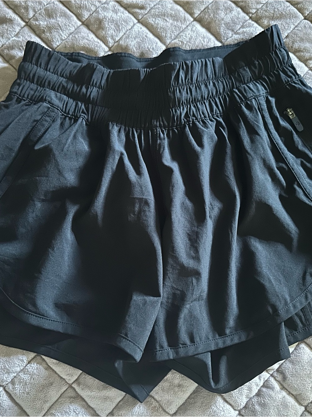 lululemon athletica Black Layered Athletic Shorts like new condition no flaws